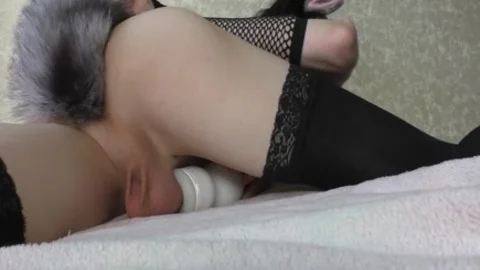 Femboy Kitty nails And Cums muff. Część two