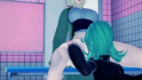 Futa Tatsumaki nails Tsunade In The gals Locker Room, One Punch X Naruto hentai.