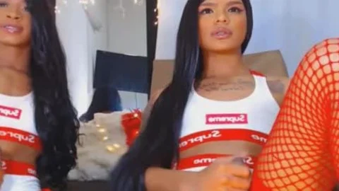 Twin shemale Giving Each Other A nasty handjob