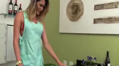 shemale Bella Atrix Stuffs Vegetables Up Her butthole