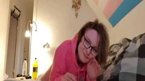 cute Femboy Riding vibrator whilst Wearing cute Pink Hoodie