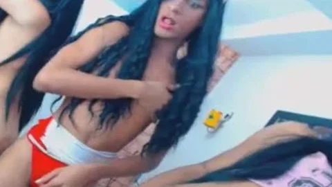 Skinny ladyboys Striptease And spreading Assses