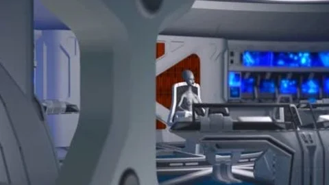 3d Alien Dickgirl nails A hot ebony bondman In Space Station