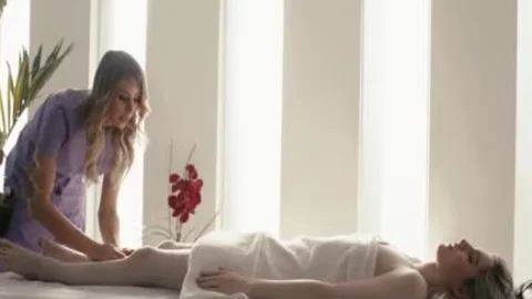 busty TS Masseuse Casey Kisses fucks TS Ella Hollywoods a-hole