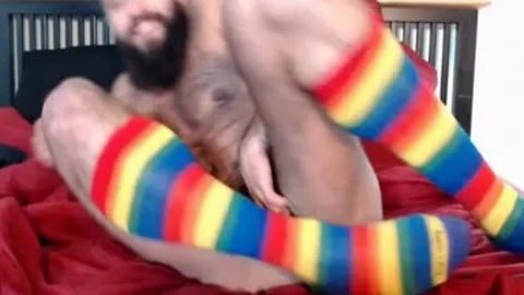 stunning FTM Trans chap Plays With His hairy love tunnel In Socks