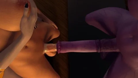 Demon Futanari t-girl threesome rod plowing Testicle Inflation
