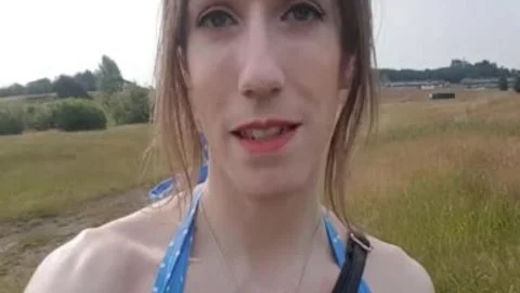 Outdoor pooper In My Summer costume; Public No panties Finger bang