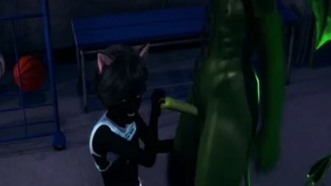 Furry Yaoi 3D - black Cat oral-sex To Dragon