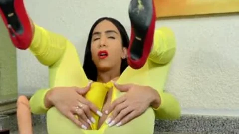 TS Yasmin Dornelles Milks each Drop Out Of Her biggest Shaft