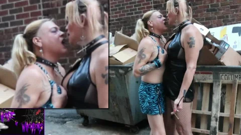 lusty Goth Trans-lesbian Public spanking PDA Striptease