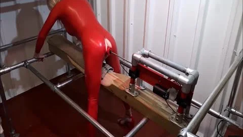 RachelSexyMaid - 34 - Dungeon Fuckmachine In Red Latex Catsuit