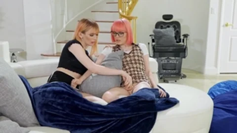 Trans Angels: A Tit Wank and Deepthroat Combo