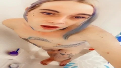 charming angel stripped Taking A Shower