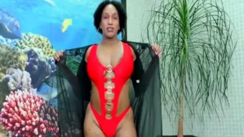 TS Granny Adrieli Pinheiro Self Sucks Her humongous Horse cock