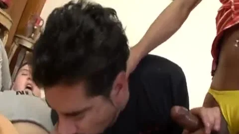shemale & Two gay drilling