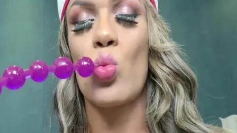 dirty TS Nurse Juliana Leal Has Some wicked pleasure With ass Beads